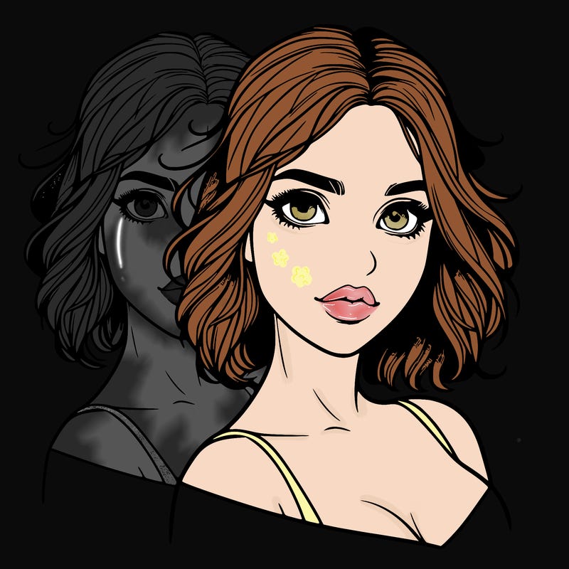 split realistic girl