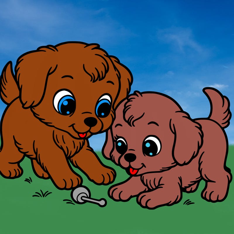 two small dogs playing