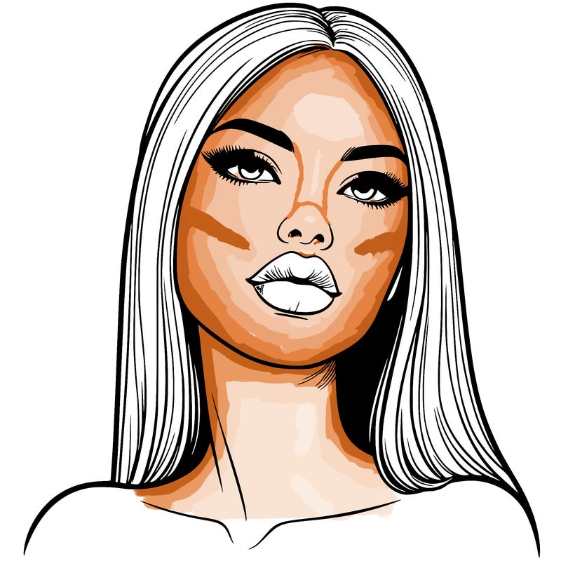 realistic woman with full lips