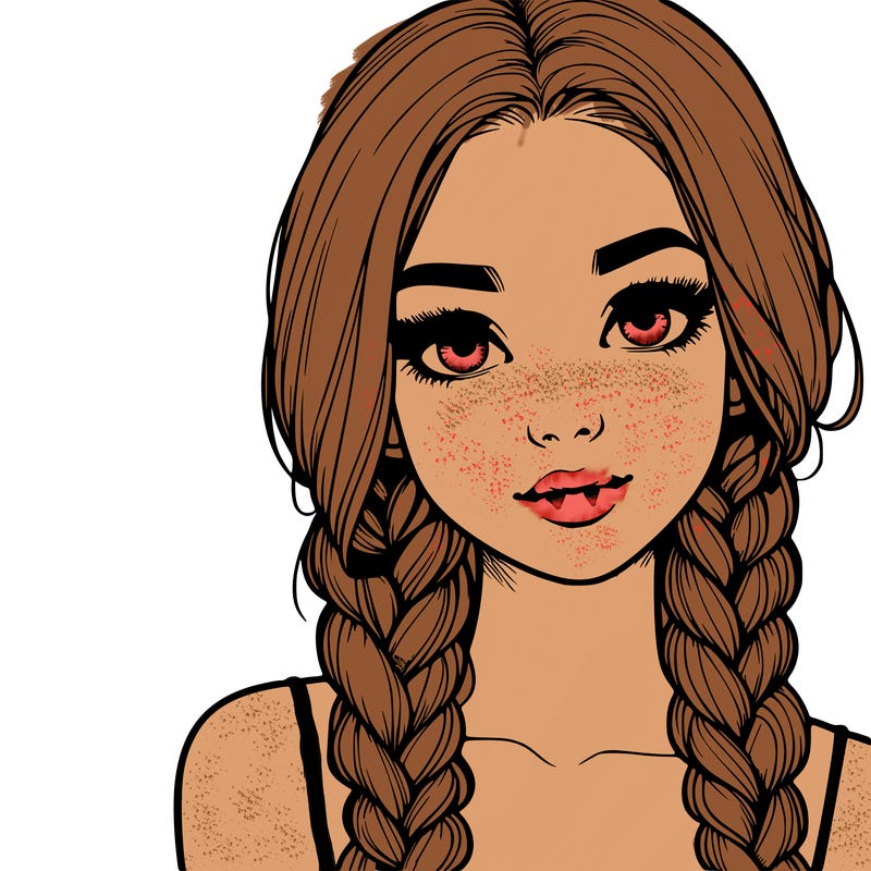 realistic girl with braids