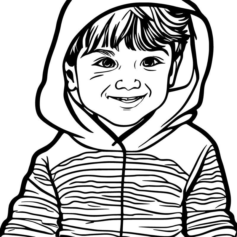 little boy in a hoodie