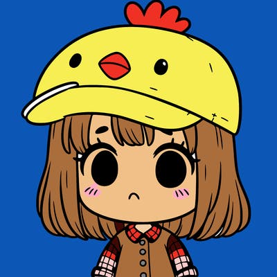 cute girl with chicken hat