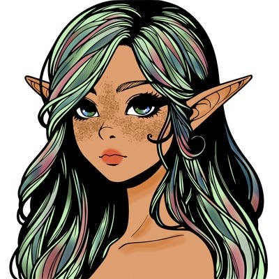 elf girl realistic dark fantasy