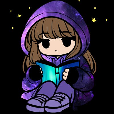 girl in oversized hoodie reading a book