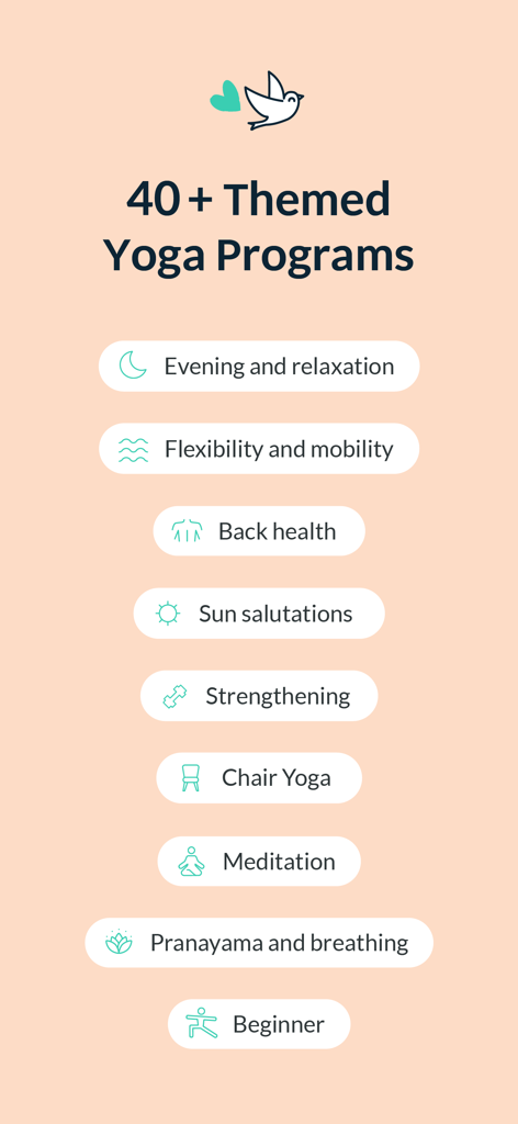 Yoga & Meditation | Gotta Yoga - Gotta Yoga app interface showcasing a variety of over 40 themed yoga programs including meditation, back health, and beginner sessions