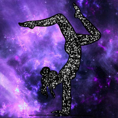 a woman doing a handstand