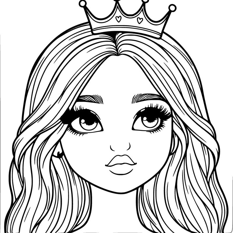a realistic girl with a crown on