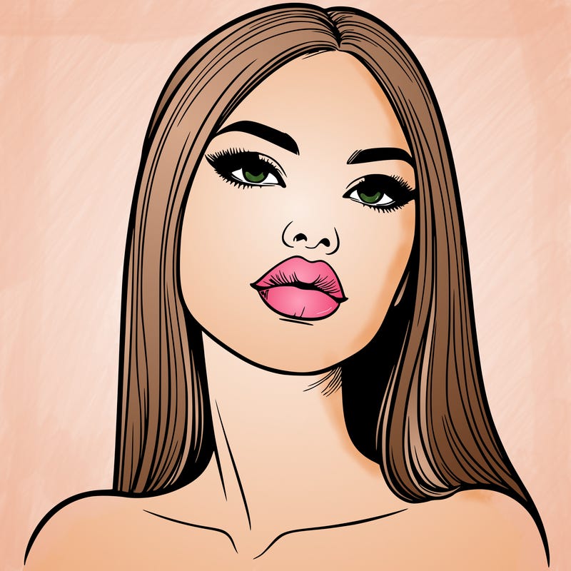 realistic woman with full lips