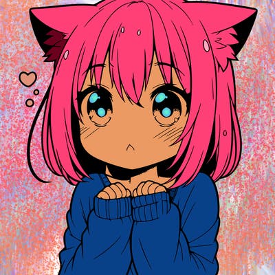 shy anime catgirl