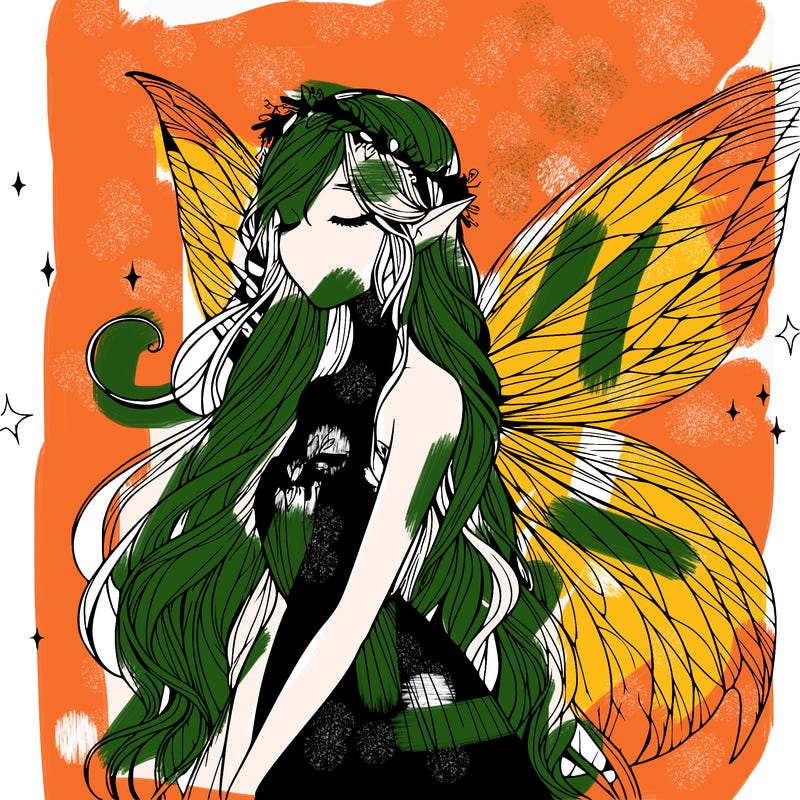 ethereal realistic fairy girl