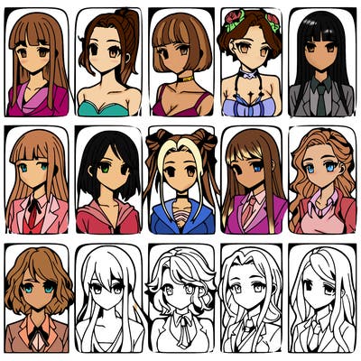 girls that look diffrent anime