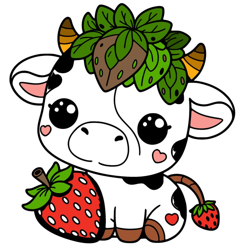 cute strawberry cow