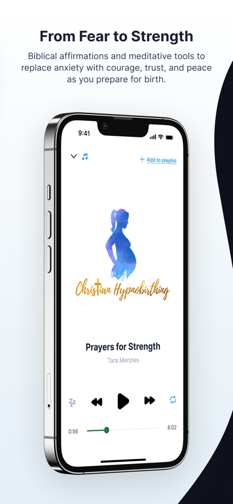 Christian Hypnobirthing app prayer audio player for expectant mothers
