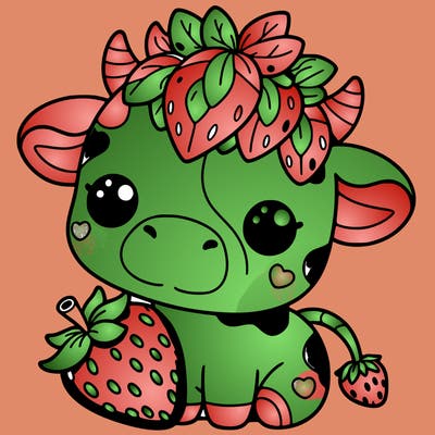 cute strawberry cow
