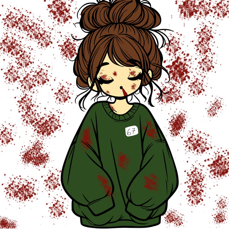 girl with baggy sweatshirt and messy bun