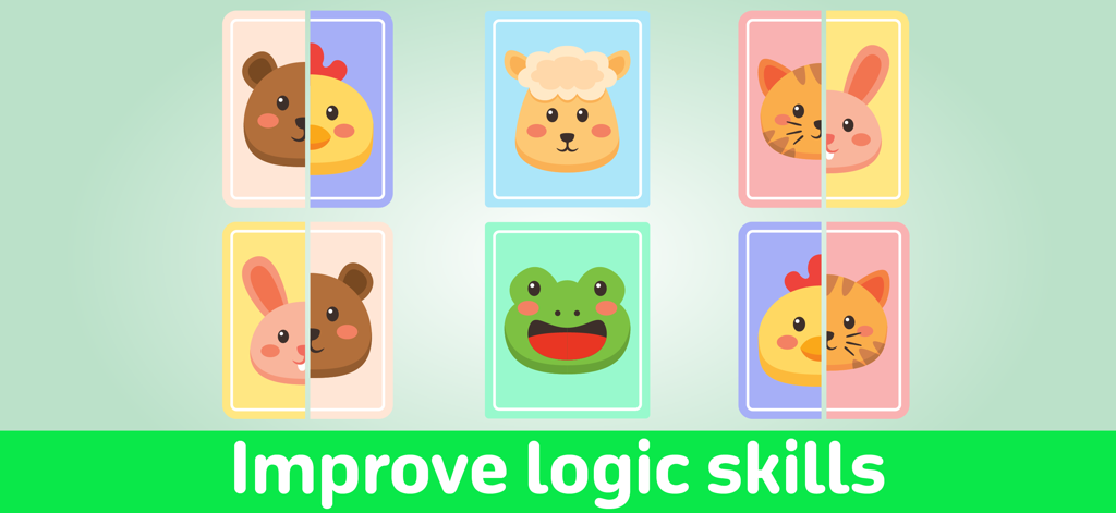 Kids games for toddlers 3 5 - Animal matching puzzle game for toddlers designed to improve logic skills