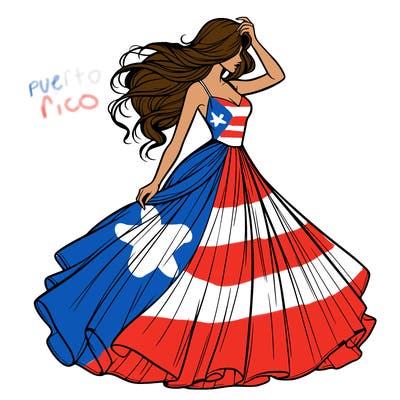 realistic woman with dress flowing in the wind