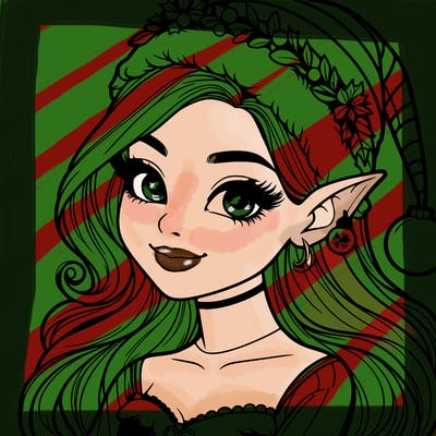 christmas girl elf realistic