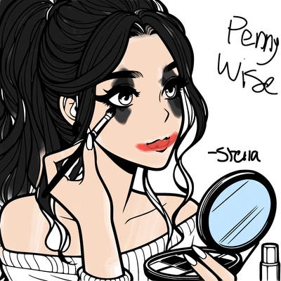 a realistic girl doing her makeup