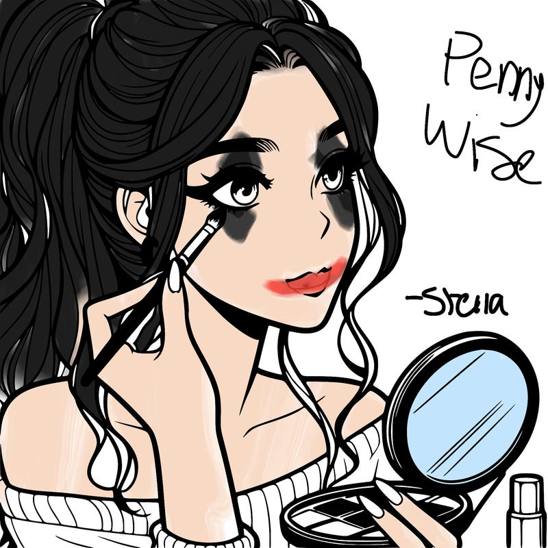 a realistic girl doing her makeup