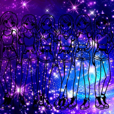 a group of girls wearing crop tops and shorts