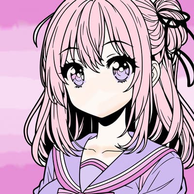 anime girl with bright eyes