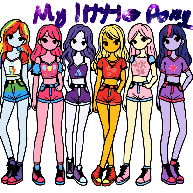 a group of girls wearing crop tops and shorts