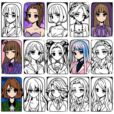 girls that look diffrent anime