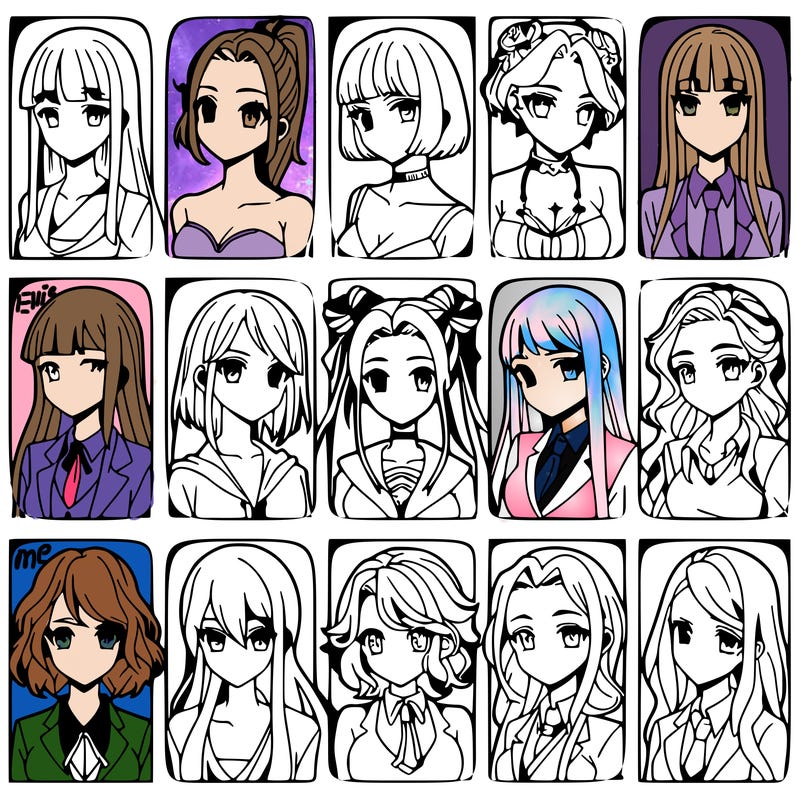 girls that look diffrent anime
