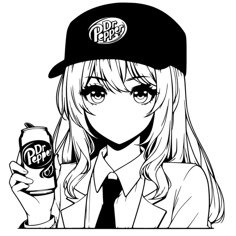 realistic dr pepper anime girl