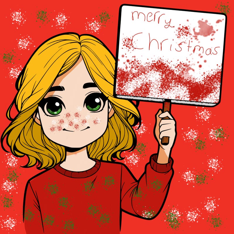 realistic girl holding up a sign