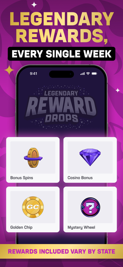 Promotion of weekly reward drops in the Hard Rock Bet Casino app including bonus spins and mystery wheels