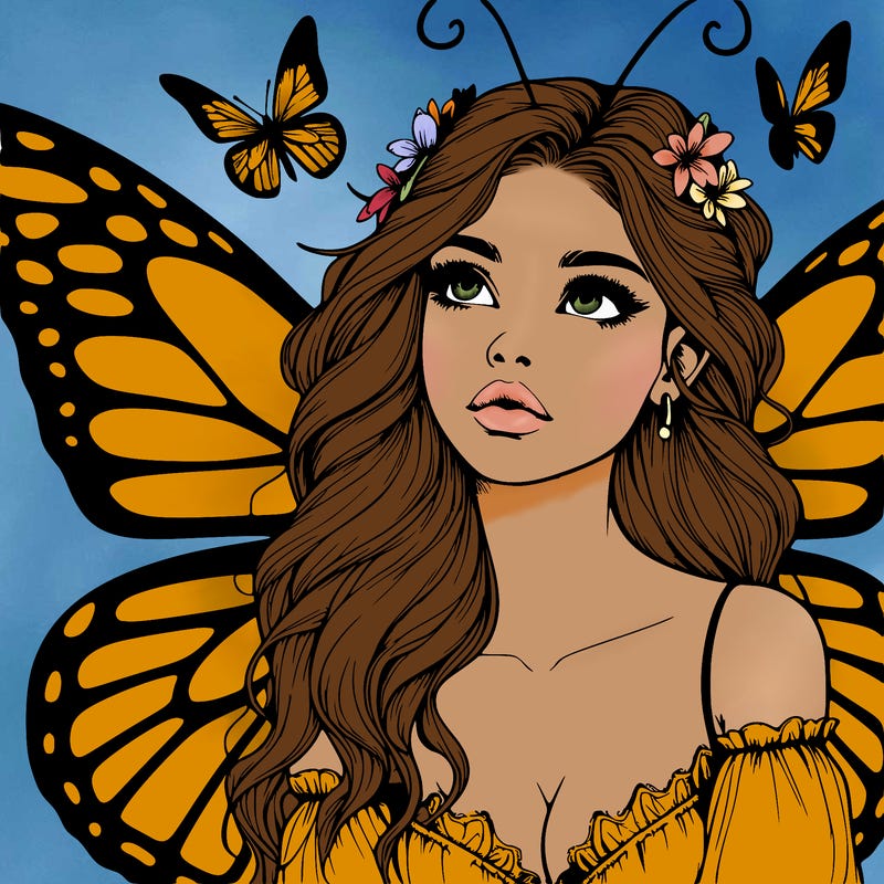 butterfly fairy realistic girl
