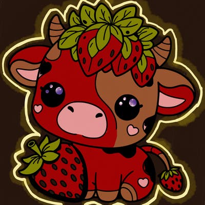 cute strawberry cow