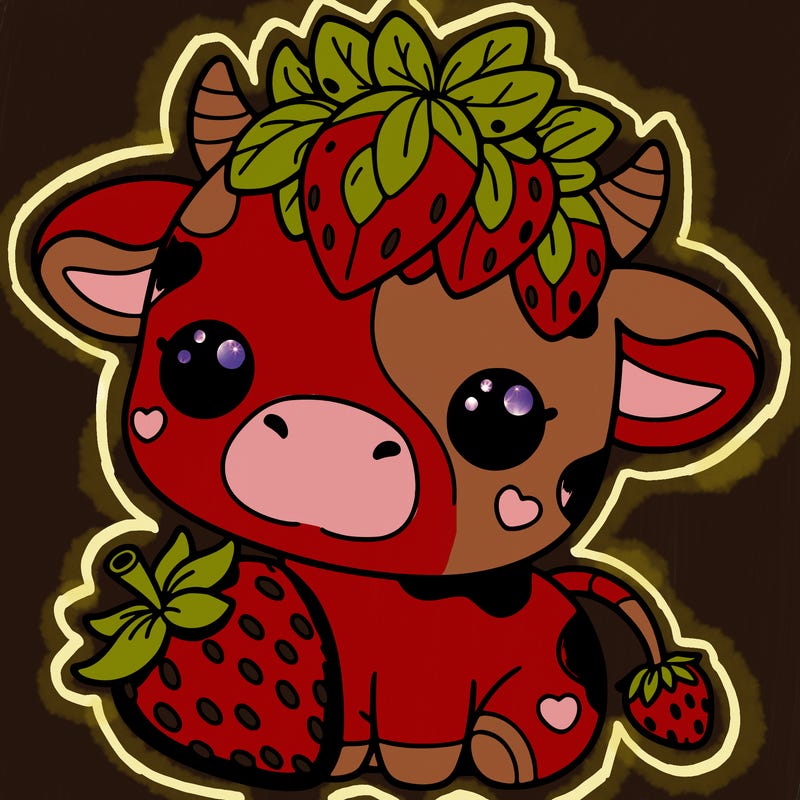 cute strawberry cow