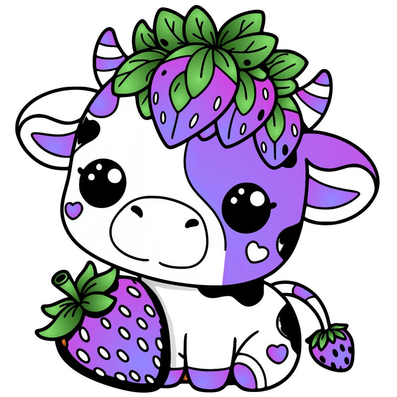 cute strawberry cow