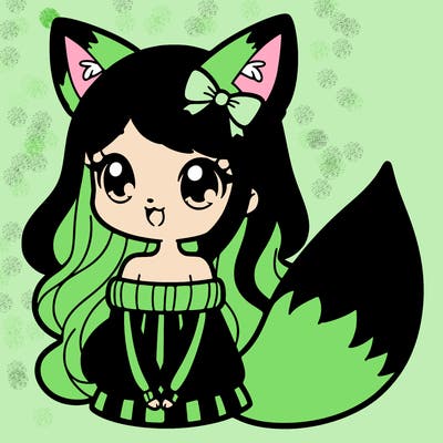 girl with fox ears and tail