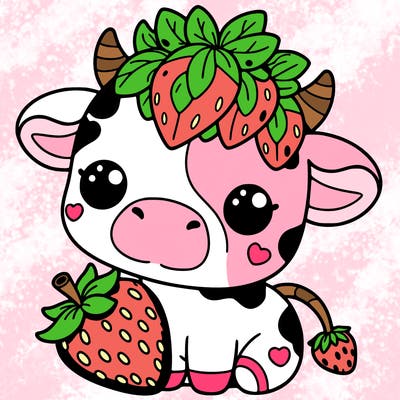 cute strawberry cow