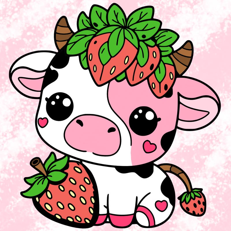 cute strawberry cow