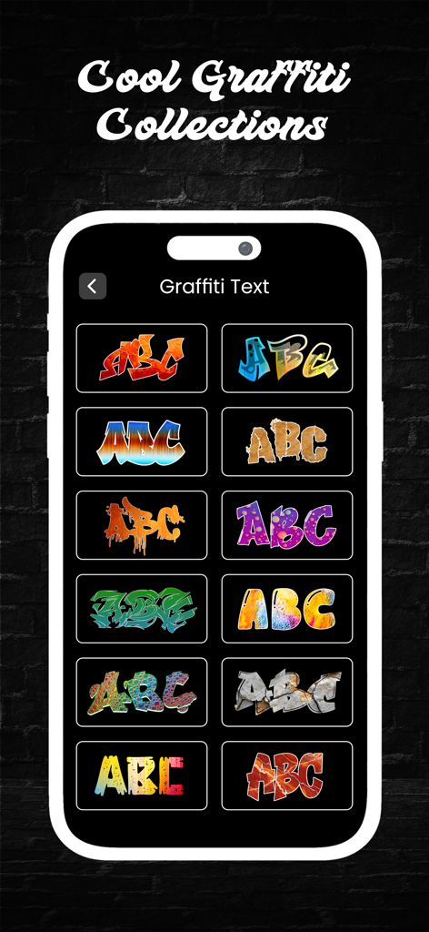 Graffiti Creator: Draw Text - Collezioni di testi graffiti alla moda con vari stili di font colorati