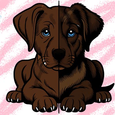 realistic dog split picture