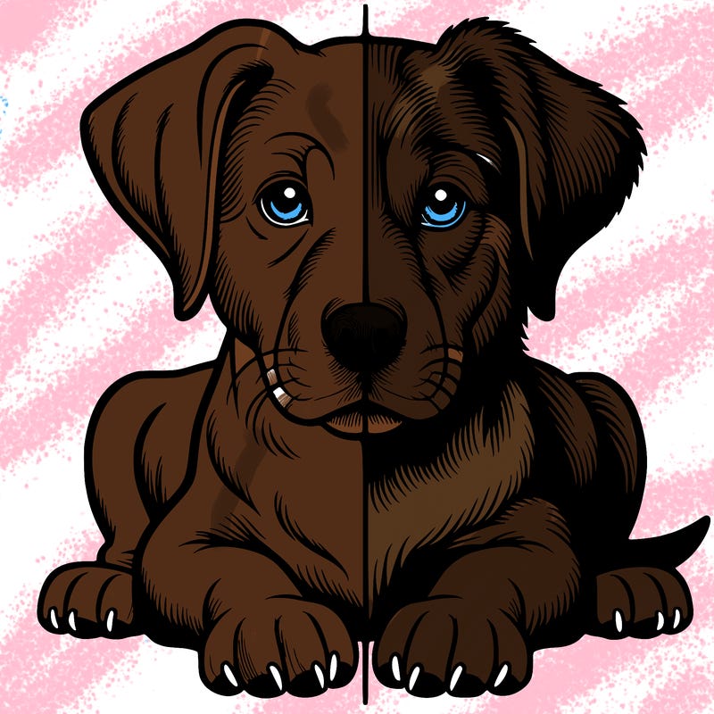 realistic dog split picture