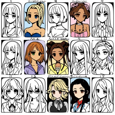 girls that look diffrent anime