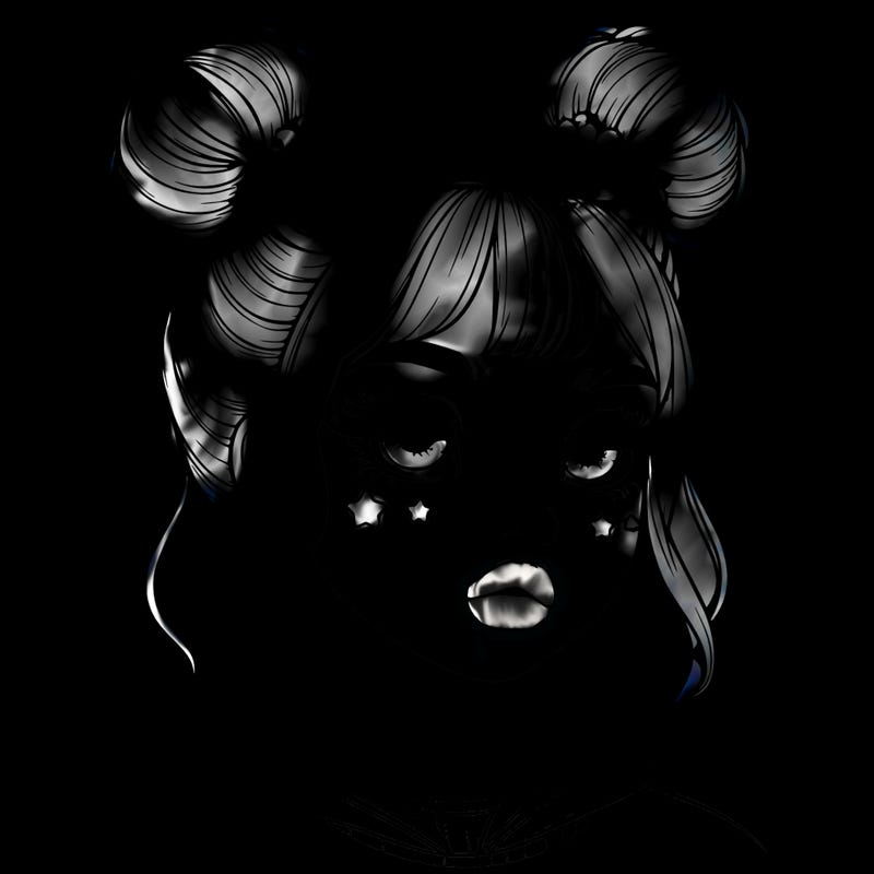 realistic girl with space buns