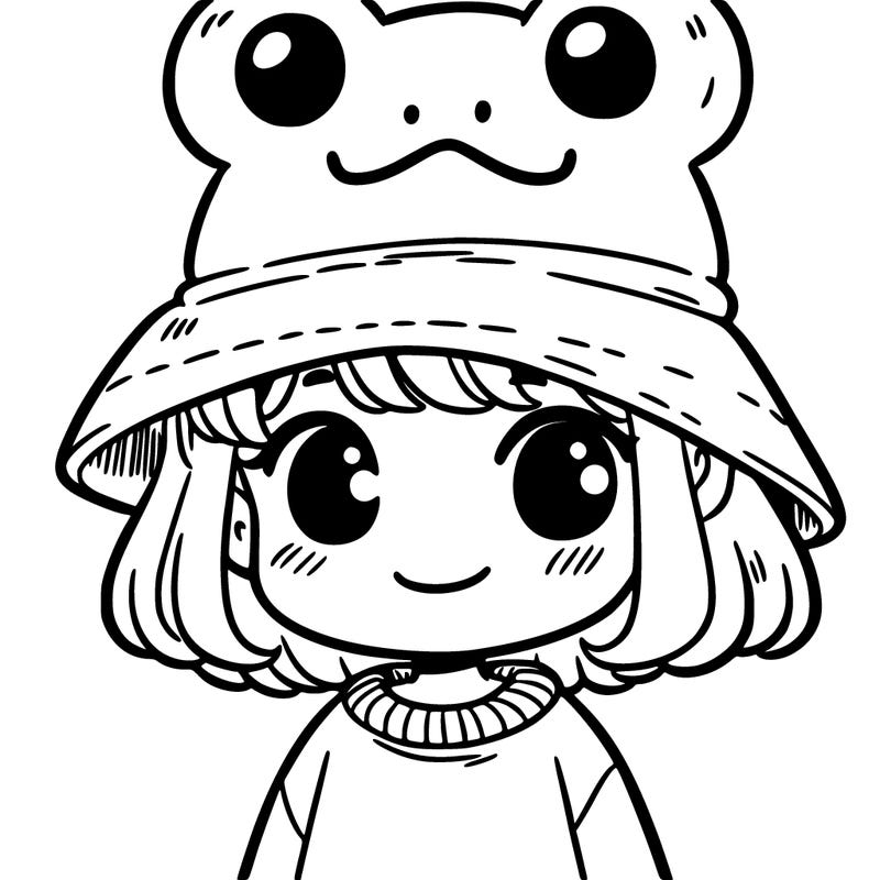 girl with frog hat
