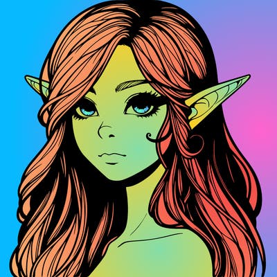 elf girl realistic dark fantasy