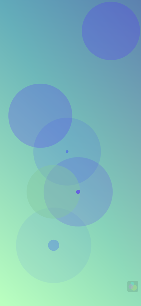 Bloom - Abstract blue circles on a teal gradient in the Bloom music app