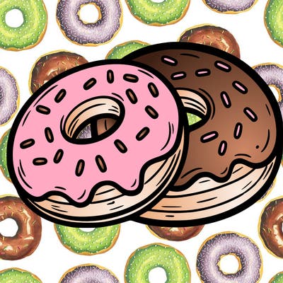 a piece of food doughnuts