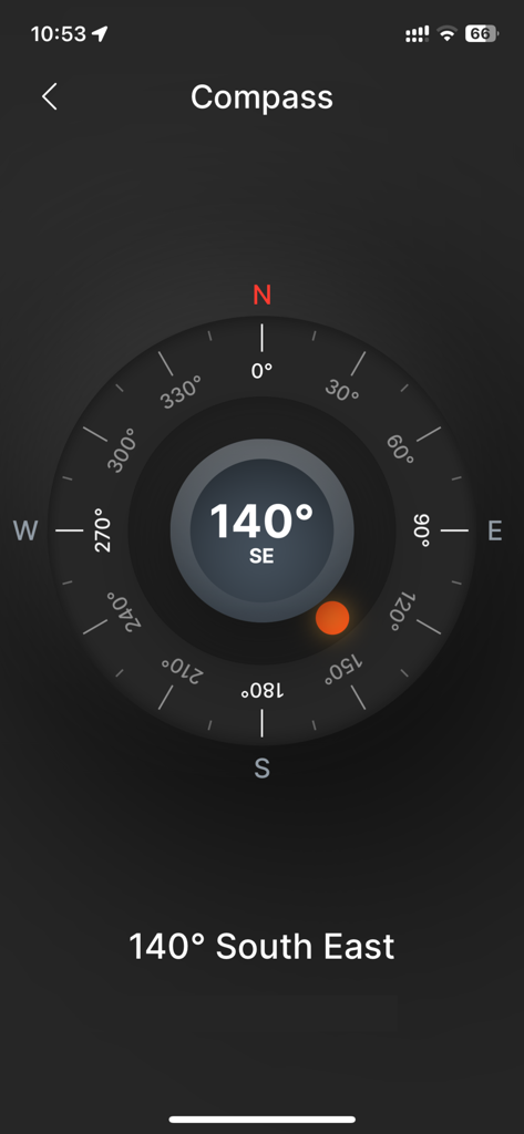 Live Street View :Earth Camera - Interfaz de brújula inteligente que muestra 140 grados en dirección Sureste