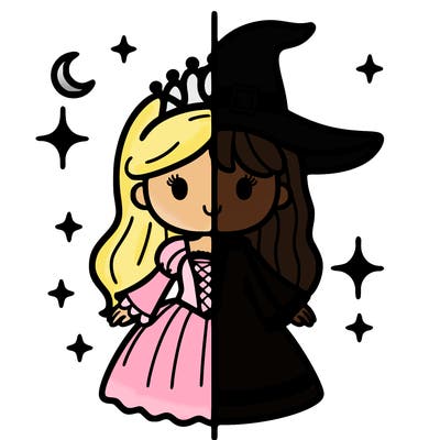 split princess and witch